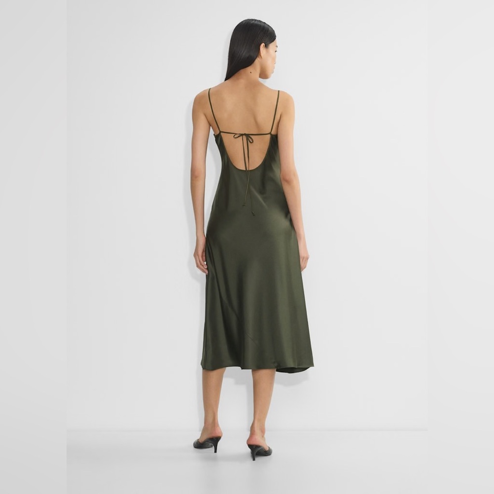 ARITZIA | Wilfred Toulouse Satin Dress Dark Olive Small - Picture 4 of 6